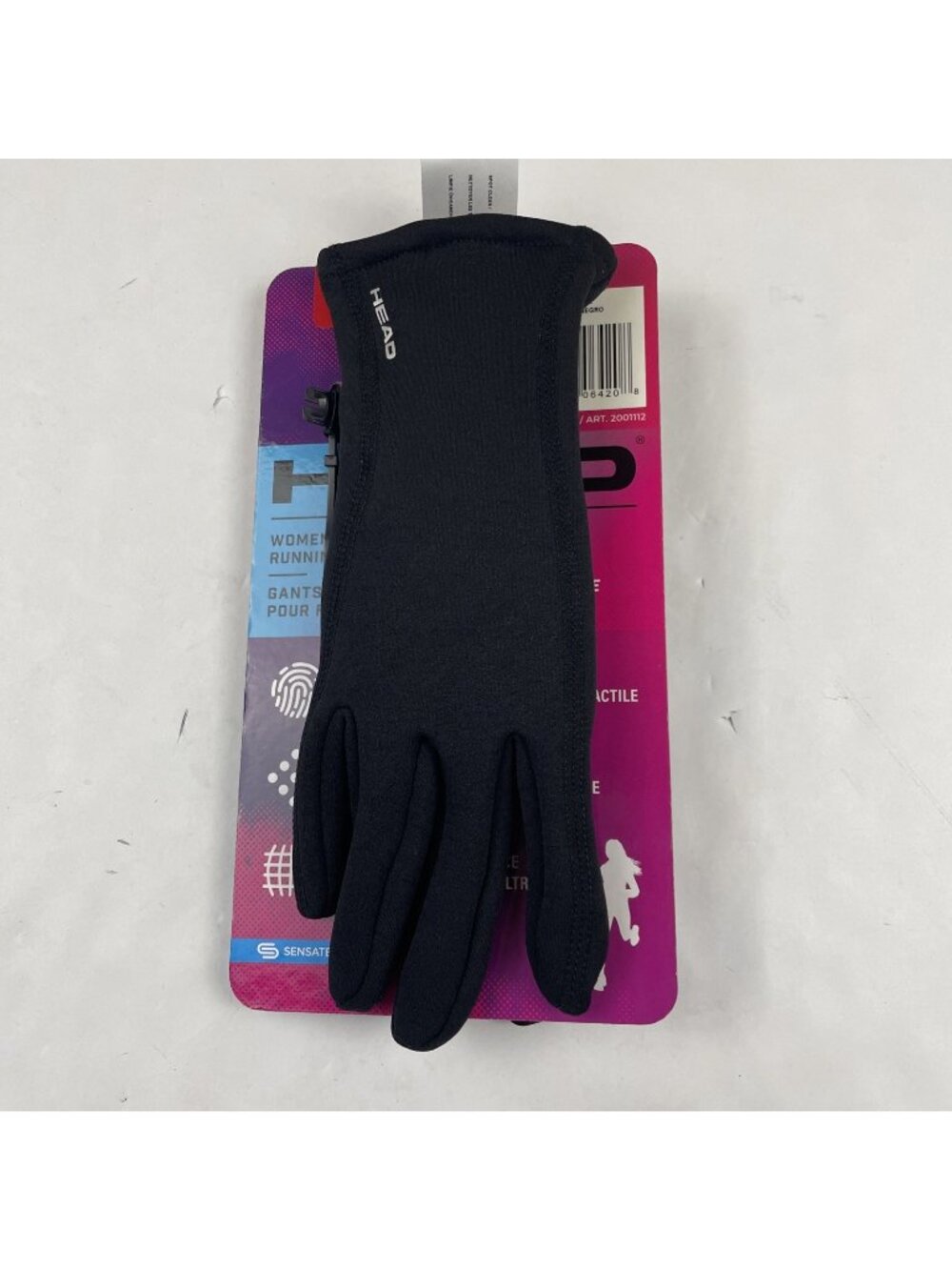 HEAD Touchscreen Running Gloves Women’s M High Grip Silicone Palm Ultrafit Black